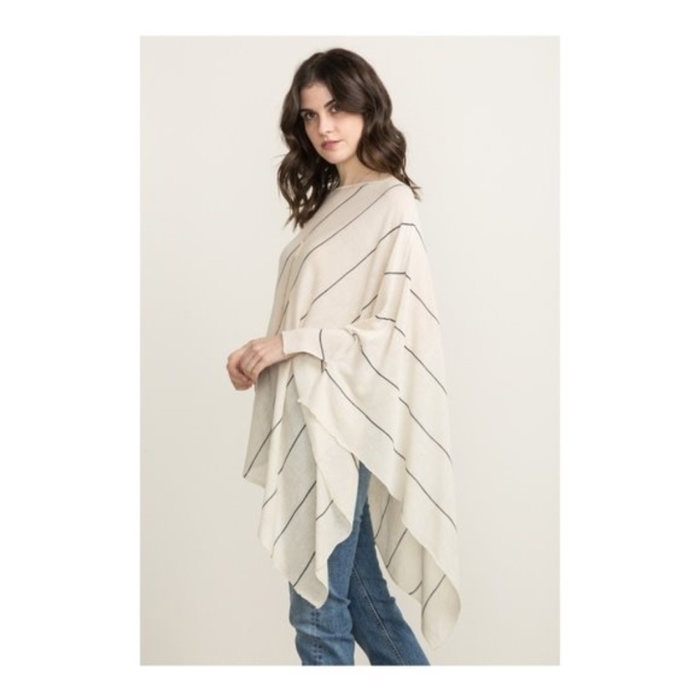 Mystree Stripe Poncho Top